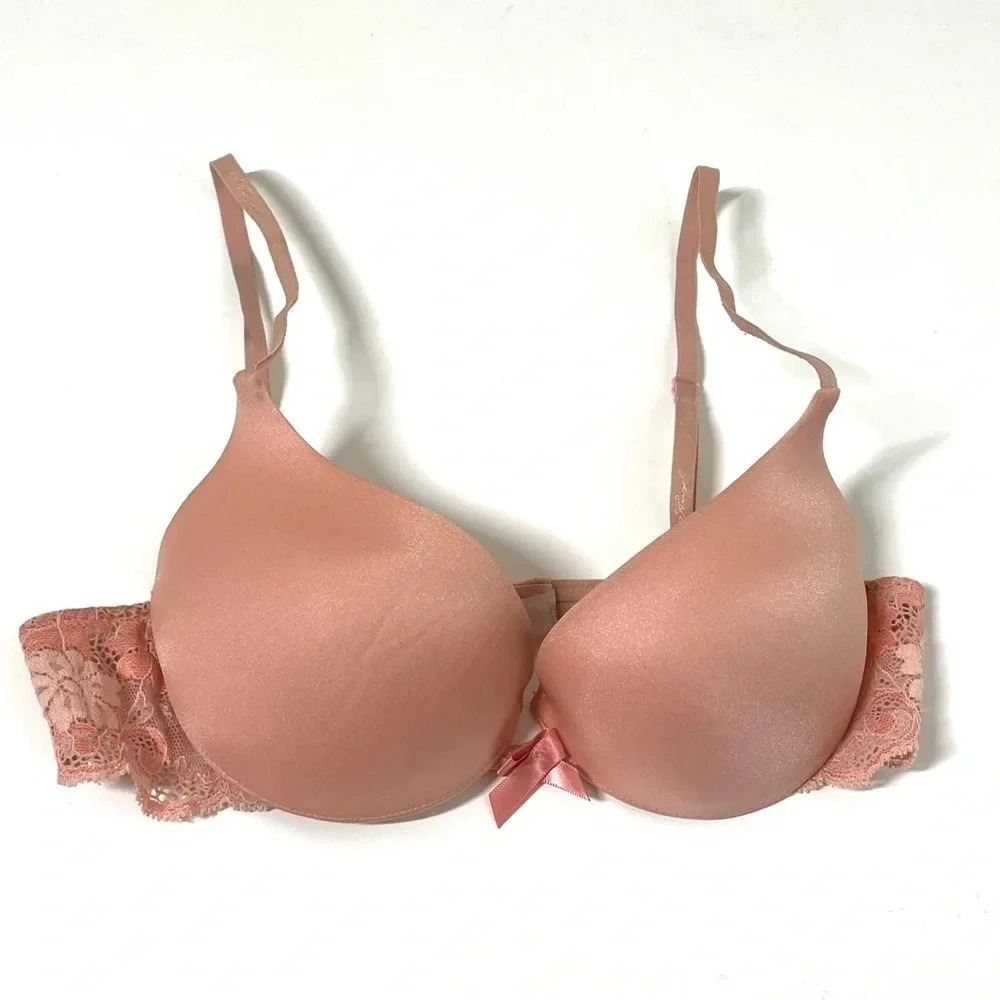 Victorias Secret Angels Pink Lace Bra Size 34A